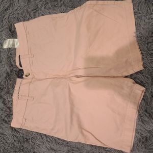 Pink cargo shorts all around